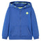 Kindervest met capuchon en rits 104 gemleerd blauw