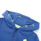 Kindervest met capuchon en rits 104 gemleerd blauw