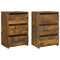 Nachtkastjes 2 st 40x35x62,5 cm bewerkt hout gerookt eikenkleur
