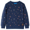 Kindertrui 116 gemleerd marineblauw