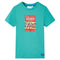Kindershirt met korte mouwen 140 donkermintkleurig