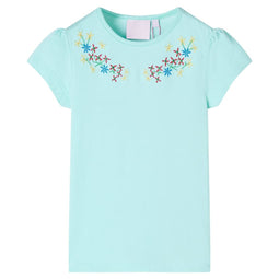 Kindershirt 140 lichtzeeblauw