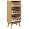 Schoenenkast OLDEN 55x35x120 cm grenenhout wit en bruin
