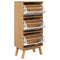 Schoenenkast OLDEN 55x35x120 cm grenenhout wit en bruin
