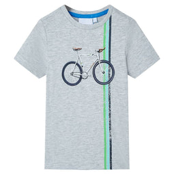Kindershirt met korte mouwen 116 grijs