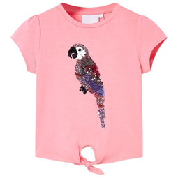 Kindershirt 140 fluorescerend roze