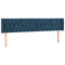 Hoofdborden 2 st 100x7x78/88 cm fluweel donkerblauw