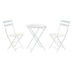 Tafel met twee stoelen DKD Home Decor Wit 80 cm 60 x 60 x 70 cm (3 pcs)