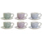 Set van koffiekopjes DKD Home Decor Blauw Wit Groen Lila Metaal 180 ml