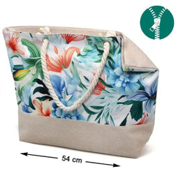 Handtas Blauw Strand Blommor