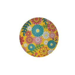 Eetbord Versa Geel Polyethyleen RPET Blommor Ø 20 cm