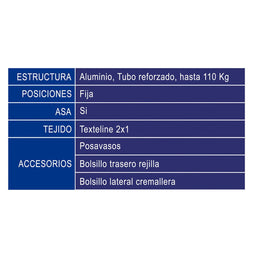 Strandstoel Blauw 87 x 47 x 37 cm