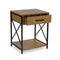 Nachtkastje Versa Zwart PVC Hout Metaal 40 x 60 x 48 cm