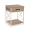 Nachtkastje Versa Wit PVC Hout Metaal 40 x 60 x 48 cm
