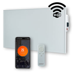 Höffmayr slim infraroodpaneel met wifi 480 watt Koolstof kristal wit 90x50