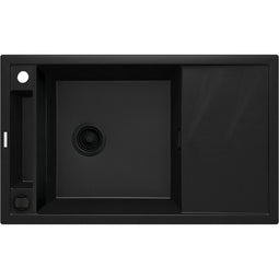 DEANTE BLACK NERO MATT MAGNETIC 1-BOWL GRANIETEN SPOELBAK MET AFDRUIPGEDEELTE
