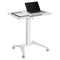 Maclean MC-453 W Mobile Laptop Desk with Pneumatic Height Adjustment, Laptop Table with Wheels, 8...