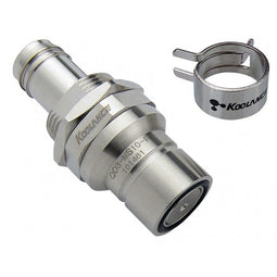 Koolance QD3 Quick Release with Bulkhead Straight Male on 10mm ID - no-spill, silver