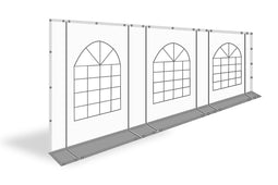 PVC zijwand met boogramen lengte 8m-220cm hoog-kies je kleur