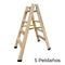 Opvouwbare ladder met 5 tredes Plabell Hout 139 x 31/51 cm