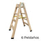 Opvouwbare ladder met 6 tredes Plabell Hout 164 x 31/55 cm