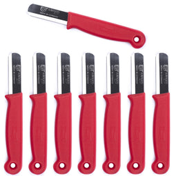 Solingen Safety Schilmesje - RVS Glad met Ronde Top - 15 cm - Rood - 500 stuks