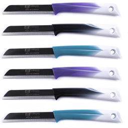 Solingen Kartelmes - Tomatenmes met Kartel - RVS - 19 cm met "Blade Cover" - Bi-Color Mix - 6 stuks