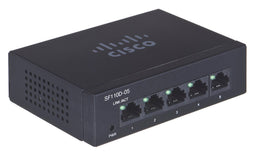 Cisco Small Business SF110D-05 Unmanaged L2 Fast Ethernet (10/100) Zwart