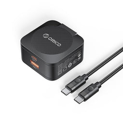 GaN netvoeding oplader - Orico OR-65AC-EU-BK-EP | 65W, USB-A, USB-C