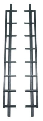 Shutter framewerk, 2 stuks - 96 cm - rvs, zwart gepoedercoat