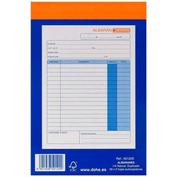 Boek met leveringsbonnen DOHE 50120D 1/4 10 Onderdelen 100 Lakens
