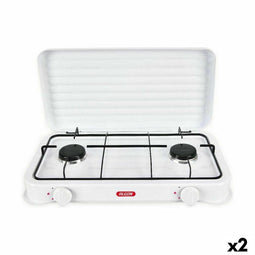 gasfornuis Algon Met deksel Wit 4400 W 55 x 7 x 32 cm (2 Stuks)