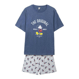 Pyjama Mickey Mouse Donkerblauw (Volwassenen) Mannen Maat M
