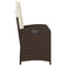 Tuinstoel verstelbaar met kussens poly rattan bruin