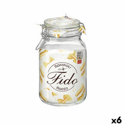 Voedselopslagcontainer Bormioli Rocco fido Transparant Glas (2 L) (6 Stuks)