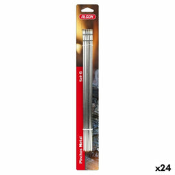 Barbecuespiesset Algon Metaal 6 Onderdelen (24 Stuks) (33 cm x 4 mm)