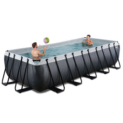 Zwembad Exit Frame Pool 5.4X2.5X1.22M (12V Zandfilter) Black Leather Style