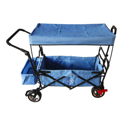 AXI AB210 Opvouwbare Bolderkar met dak, tas, rem en duwstang Blauw