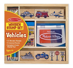 Melissa & Doug Houten Stempelset Voertuigen