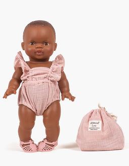 Minikane Lou romper roze voor Gordi poppen van 34 cm