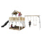 (Niet meer leverbaar) AXI Atka Speeltoren met Dubbele Schommel Bruin/wit - Grijze Glijbaan