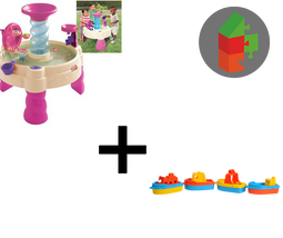 Little tikes roze watertafel spiraal met bootjes