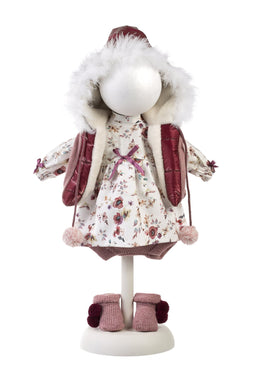Llorens kleding set Lucia bordeaux voor poppen van 40 cm