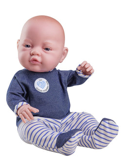 Paola Reina Pop Bebitos Blank Jongen Gekleed Blauw Wit (45Cm)