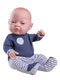 Paola Reina Pop Bebitos Blank Jongen Gekleed Blauw Wit (45Cm)