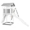 AXI Beach Tower Speeltoren met Dubbele Schommel Grijs/wit - Witte Glijbaan