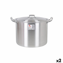 Casserolepan met deksel Aluminium 36 x 30 x 26 cm (2 Stuks)