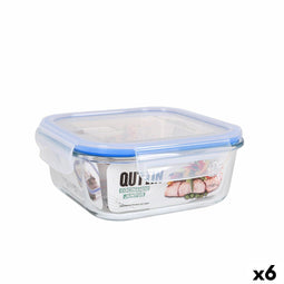 Hermetische Lunchtrommel Quttin Vierkant 1,1 L (6 Stuks)