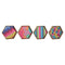 Dienblad DKD Home Decor Multicolour Natuurlijk Hout MDF 35 x 35 x 5 cm (4 Stuks)