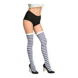Kostuumsokken My Other Me Strepen Blauw Wit (One Size)